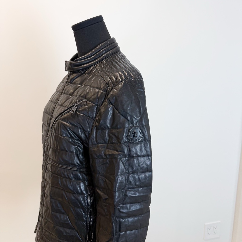 Moncler full leather Quilted Jacket Size 1 (Fits more like Size Small) JU0011 - Picture 2 of 15